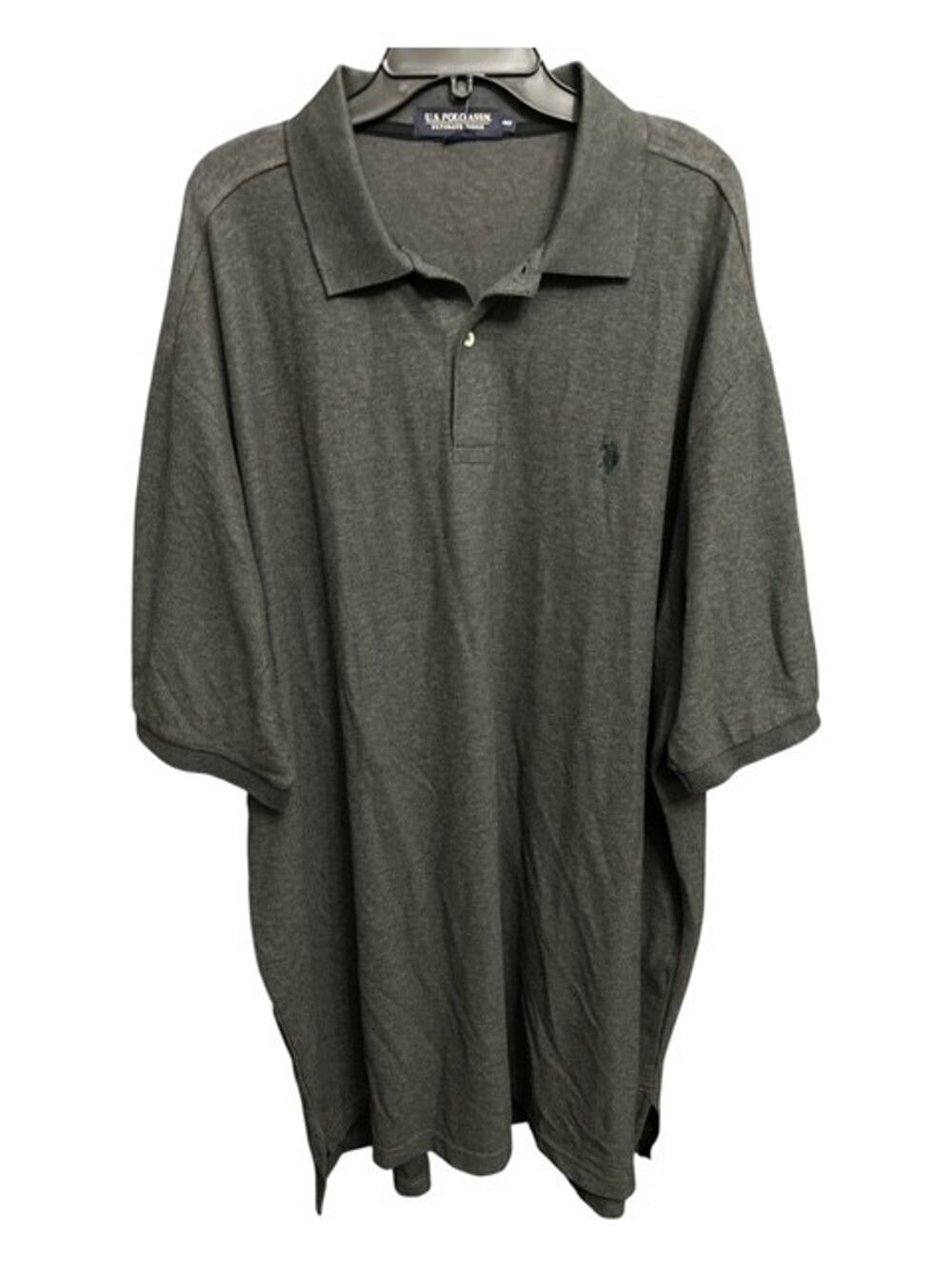 US Polo Assn 4XLT Polo Shirt Ultimate Pique Gray Wicking Quick Dry UV Protection